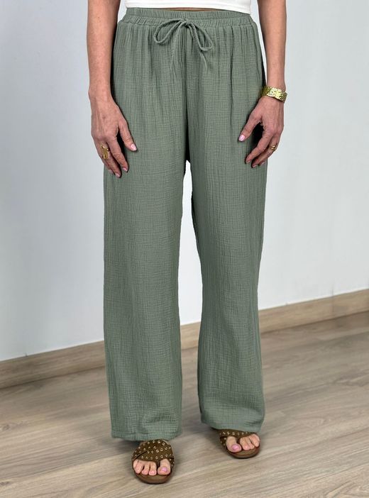 Palazzo bambula verde kaki