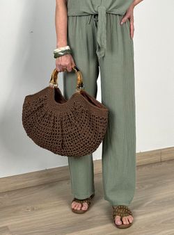 Palazzo bambula verde kaki
