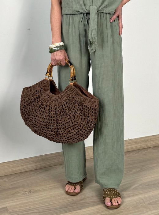 Palazzo bambula verde kaki