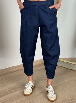 Pantalón balloon tencel azul
