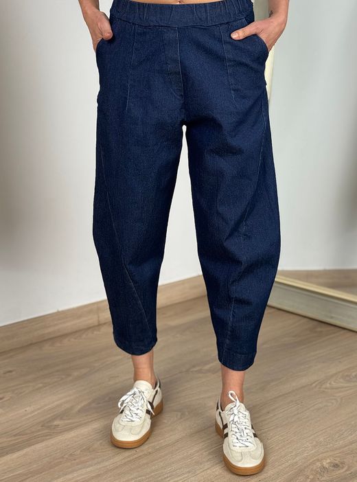 Pantalón balloon tencel azul