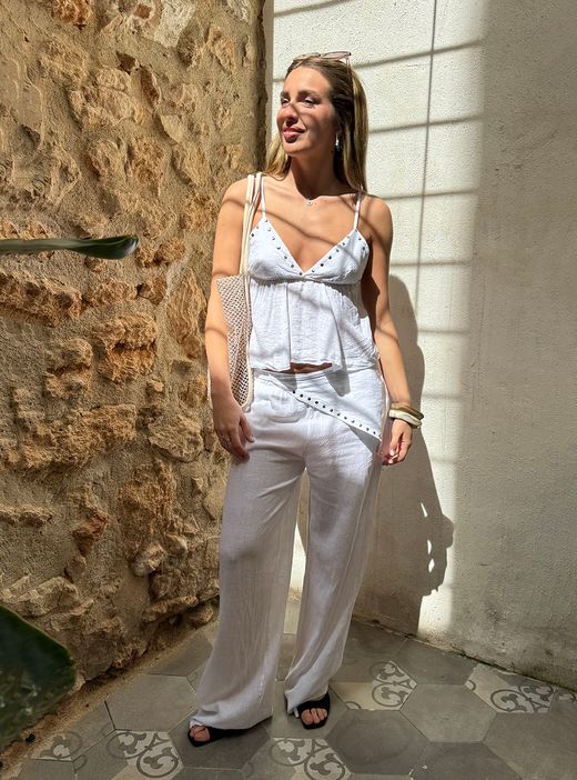 Pantalón bandana fluído blanco