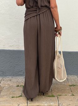 Pantalón bombacho bambula marrón