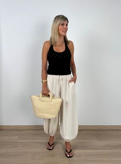 Pantalón bombacho beige