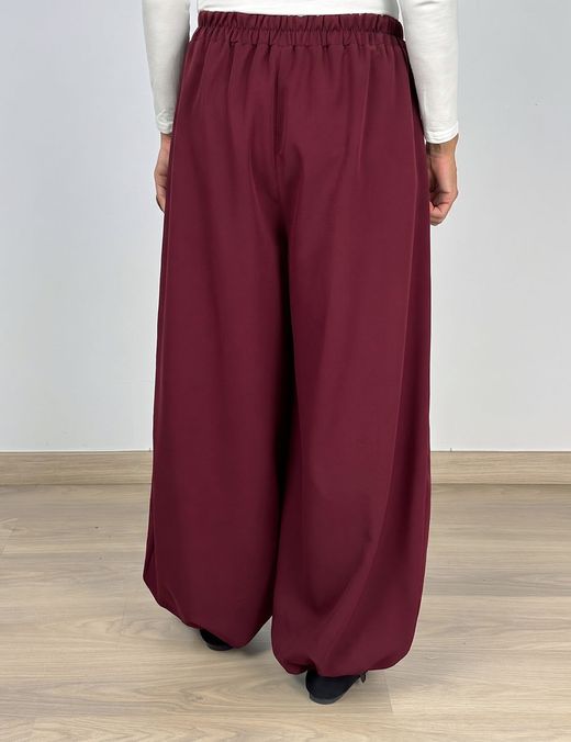 Pantalón Bombacho Solapa Burdeos