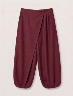 Pantalón Bombacho Solapa Burdeos