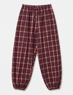 Pantalón Bombacho Cuadros Granate