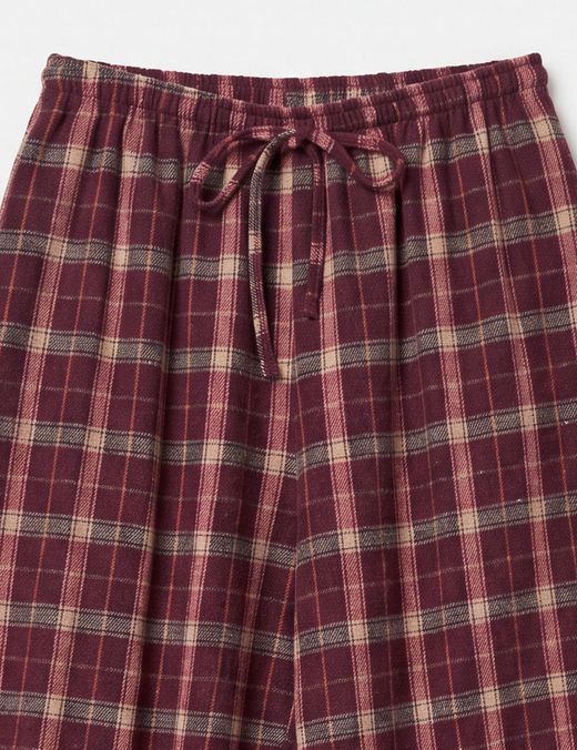Pantalón Bombacho Cuadros Granate