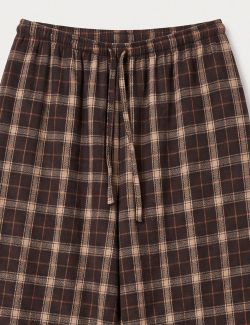 Pantalón Bombacho Cuadros Marrón