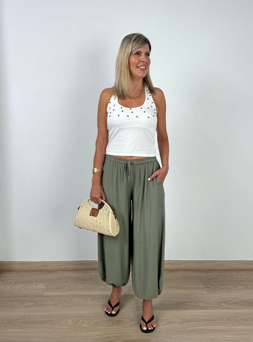 Pantalón bombacho kaki