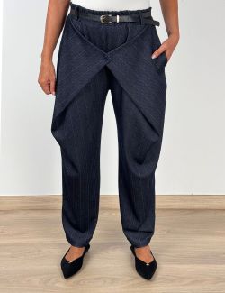 Pantalón Bombacho Raya Diplomática Azul