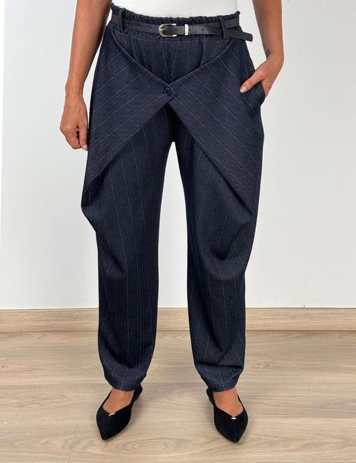 Pantalón Bombacho Raya Diplomática Azul