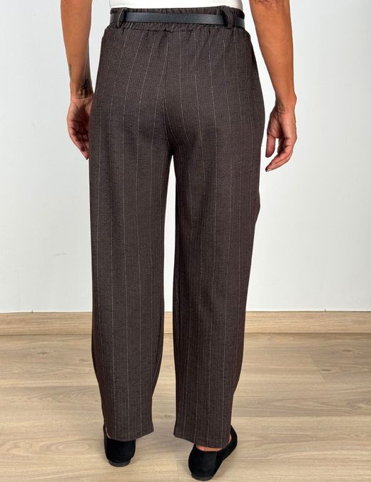 Pantalón Bombacho Raya Diplomática marrón
