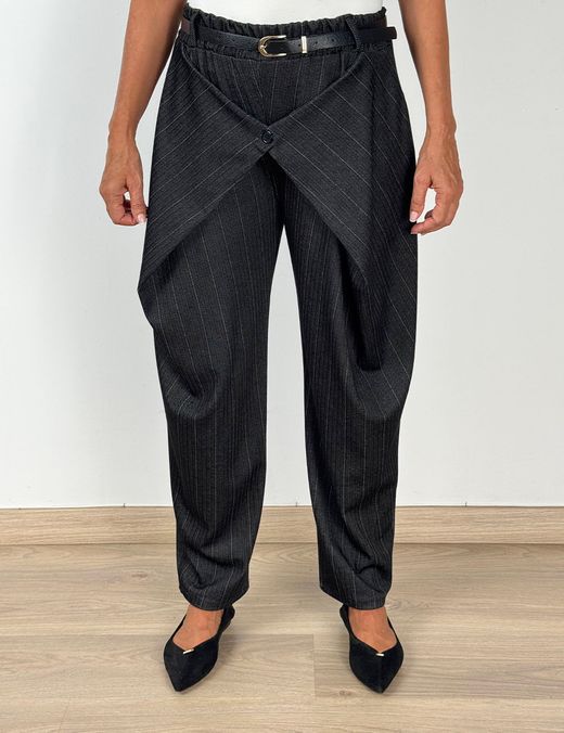 Pantalón Bombacho Raya Diplomática Negro