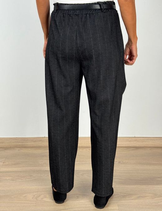 Pantalón Bombacho Raya Diplomática Negro