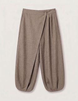 Pantalón Bombacho Solapa Taupe
