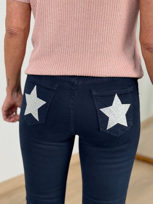 Pantalón campana Estrella azul marino