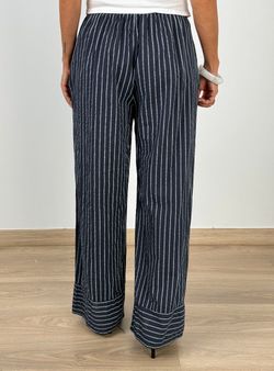 Pantalón de rayas fluido marino