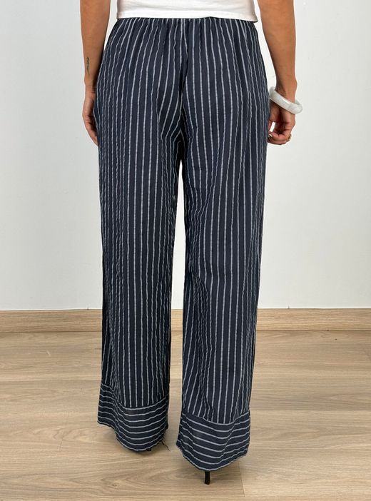 Pantalón de rayas fluido marino