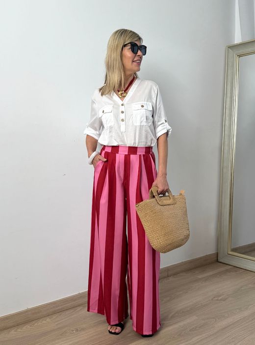 Pantalón de rayas palazzo