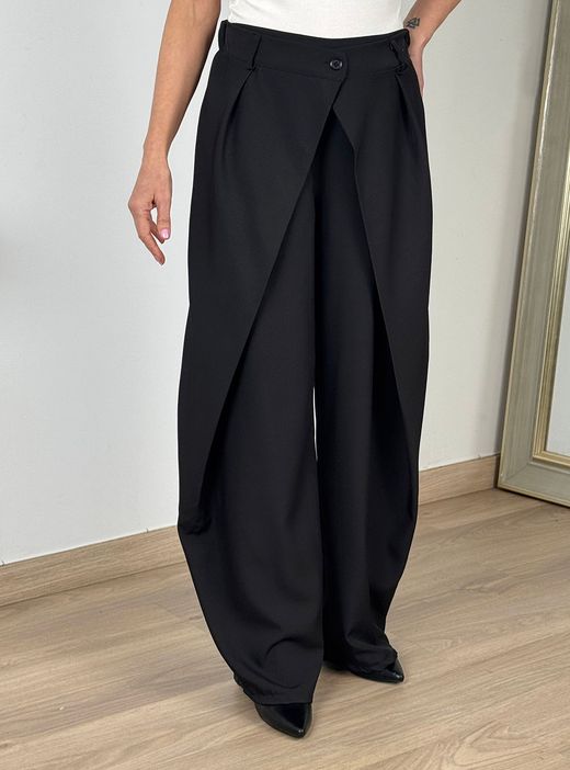 Pantalón doble solapa negro