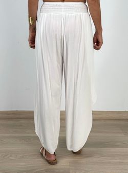 Pantalón fluido aberturas blanco