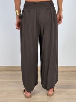 Pantalón fluido aberturas marrón