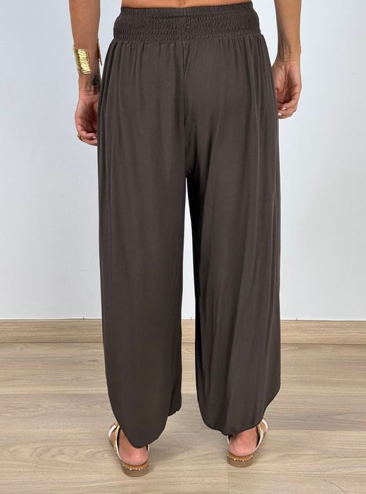 Pantalón fluido aberturas marrón
