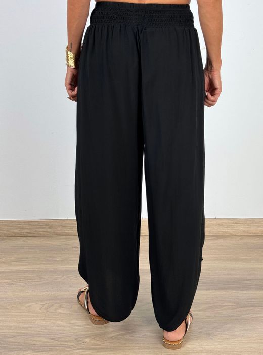 Pantalón fluido aberturas negro