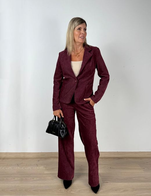 Pantalón Jaspeado Burdeos