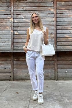 Pantalón jogger blanco