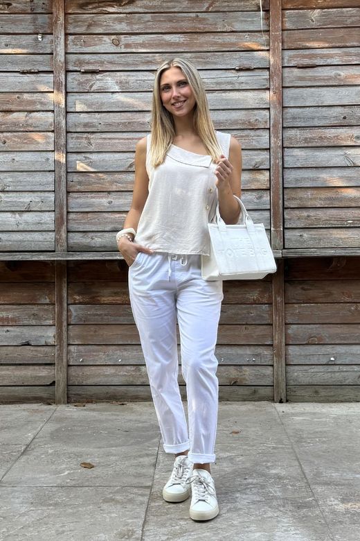Pantalón jogger blanco