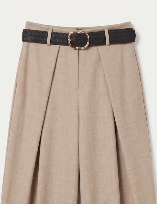 Pantalón Palazzo Fluido Beige