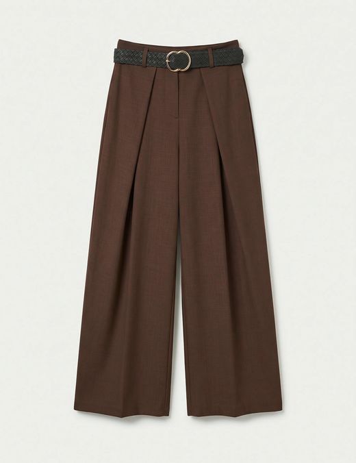 Pantalón Palazzo Fluido Marrón