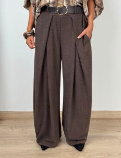 Pantalón Palazzo Fluido Marrón