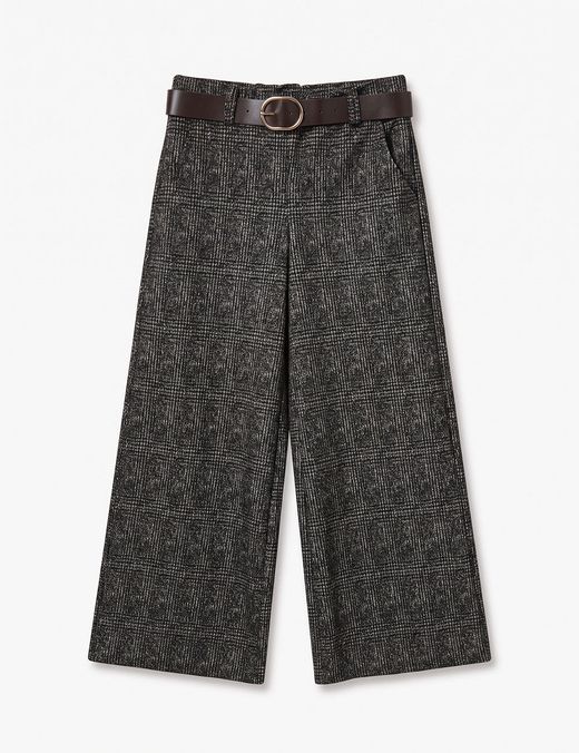 Pantalón Palazzo Jaspeado Negro