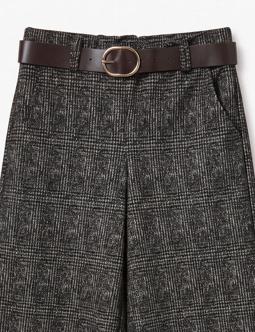 Pantalón Palazzo Jaspeado Negro