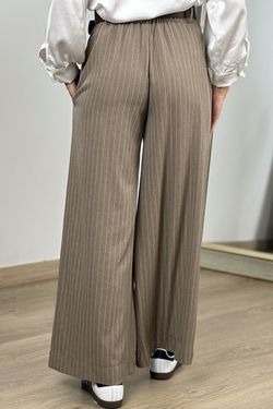 Pantalón palazzo rayas beige