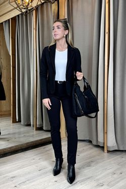 Pantalón punto roma negro