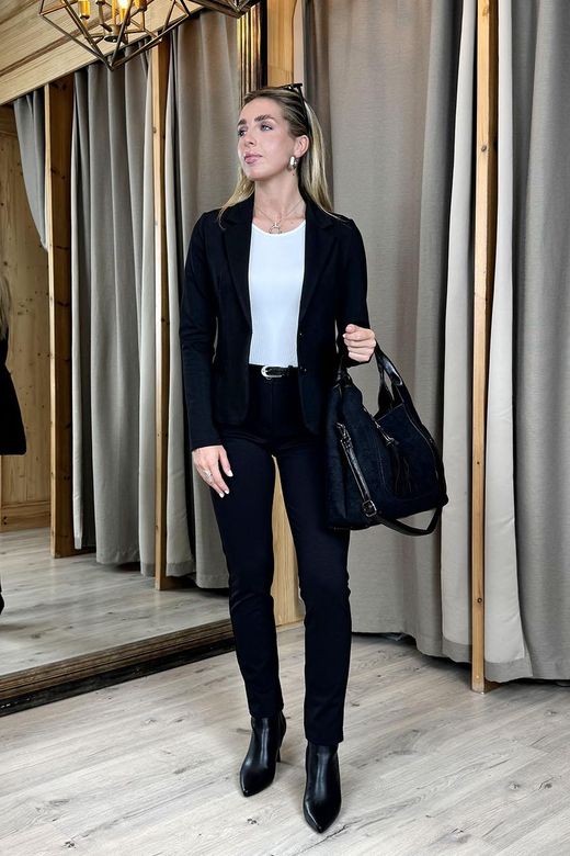 Pantalón punto roma negro