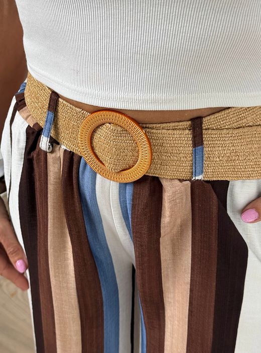 Pantalón rayas Begur marrón-beige