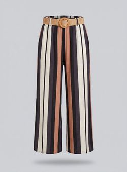 Pantalón rayas Begur negro-beige