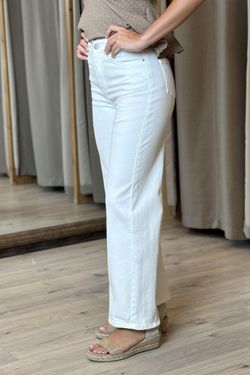 Pantalón recto básico blanco