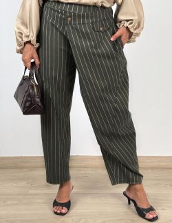 Pantalón Sastrero Asimétrico Verde Kaki