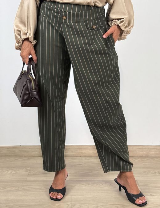 Pantalón Sastrero Asimétrico Verde Kaki