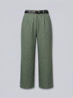 Pantalón texturizado verde kaki