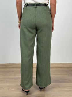 Pantalón texturizado verde kaki