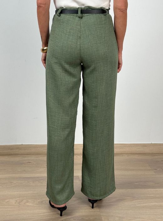 Pantalón texturizado verde kaki