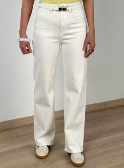 Pantalón wide leg estrellas blanco