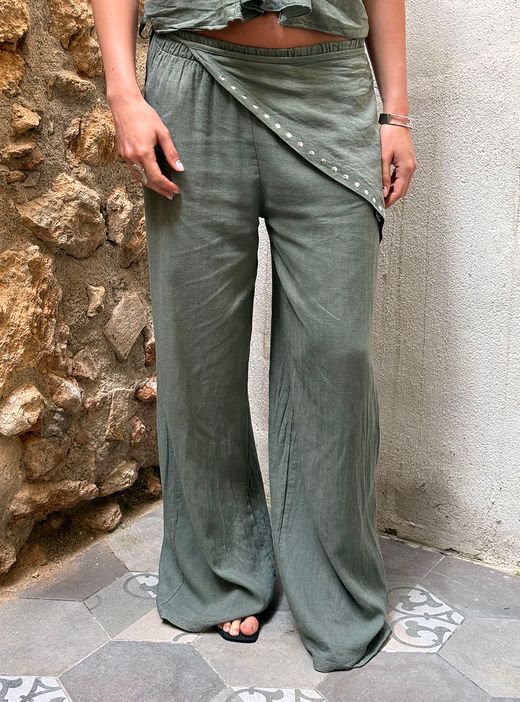 Pantalón bandana fluído kaki